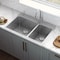Ruvati 33"x22" Drop-in Topmount Kitchen Sink 16 Gauge SS 70/30 Double Bowl RVM5173 - alternate 10